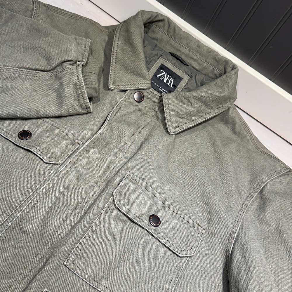 Zara DNWR Detroit Workwear Jacket Moss Green Color Women's Size L-XL